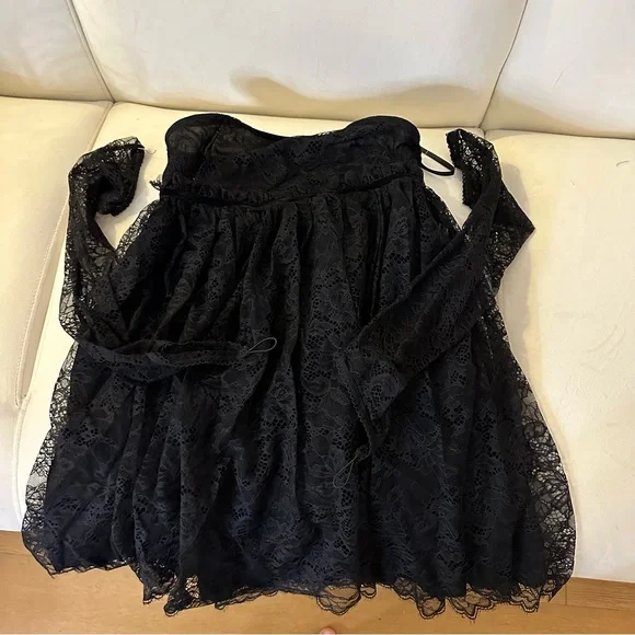 Free People | Dresses | Free People Black Lace Mini Dress | Poshmark